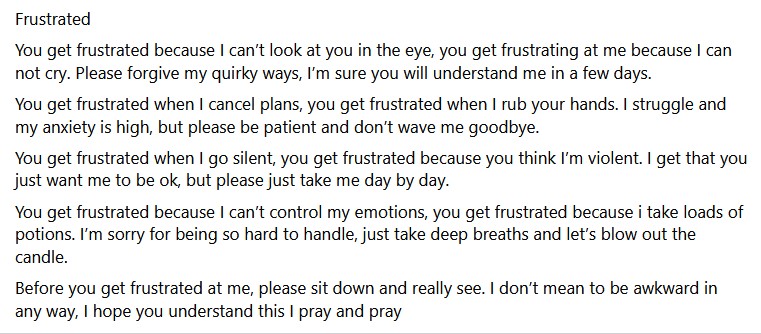 "Frustrated"
A poem written by Rebecca Ennis.
#saascharity #empoweringautisticpeople