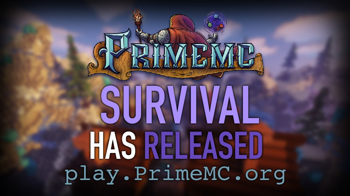 🥳The Survival realm is now LIVE!🥳

➡️ Join in the new season hype now at play.primemc.org ⬅️

🔗 primemc.org/survival-reset/🔗