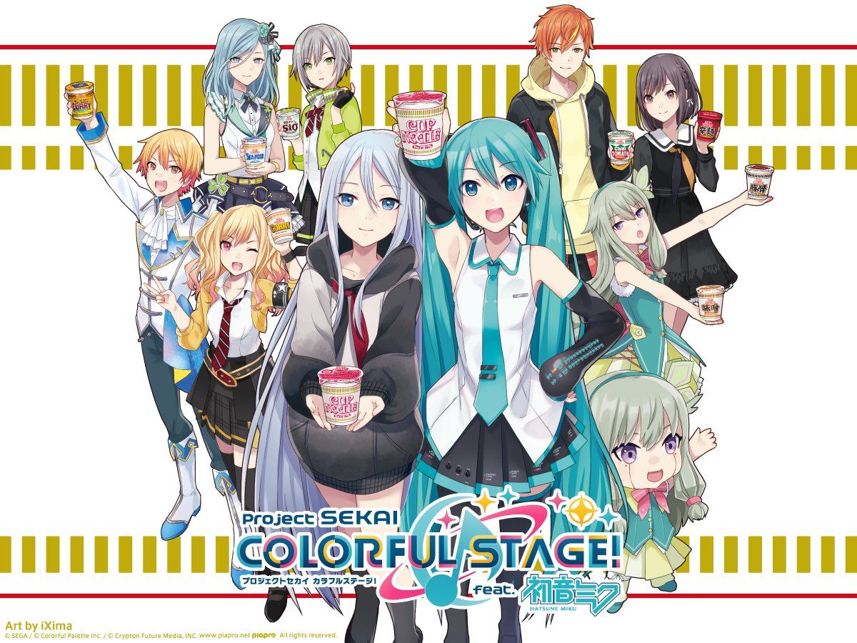 Kanade_Hourly's tweet photo. Cup Noodle x Project Sekai Illustration https://t.co/Eh1EhiucwQ