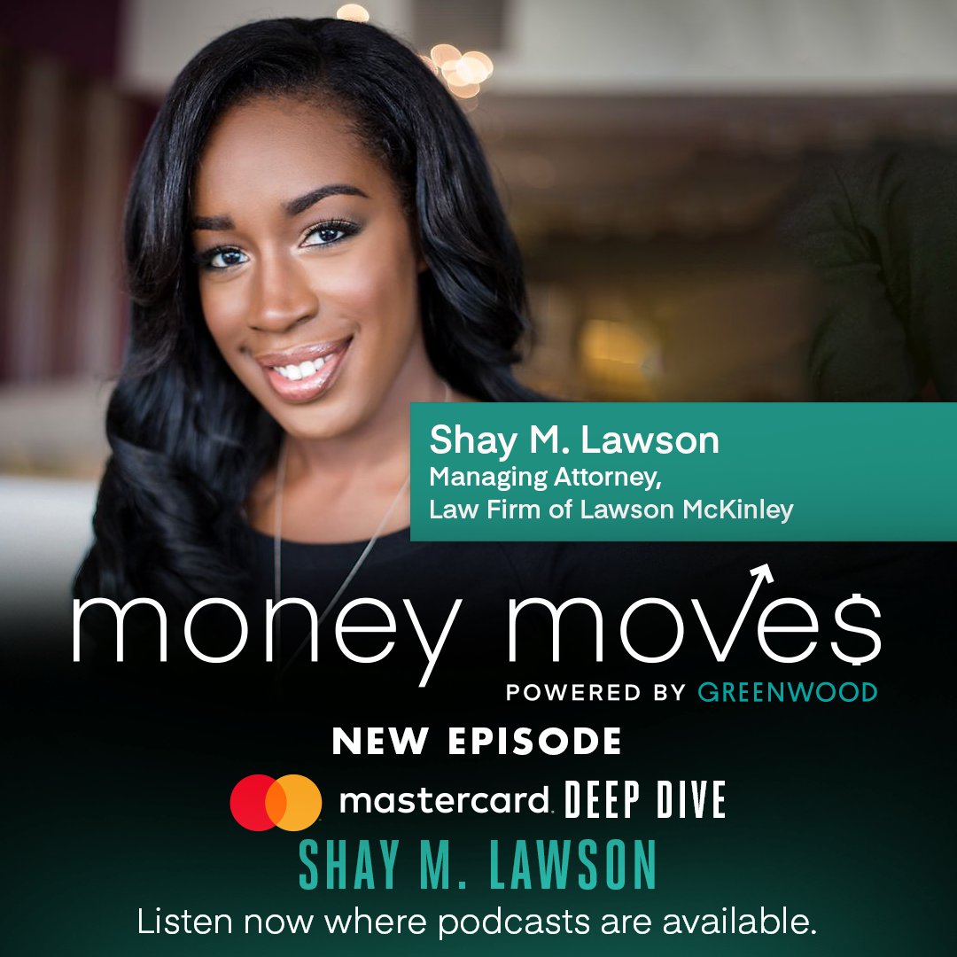 gogreenwood_'s tweet photo. Are you all caught up on this week's Money Moves Podcasts?
On Wednesday Tanya sat down with Shay M. Lawson, the go-to for entertainers, entrepreneurs, and influencers looking to legally protect their passion and profits.
#MoneyMovesPodcast #PoweredByGreenwood https://t.co/YJyloPDL3O