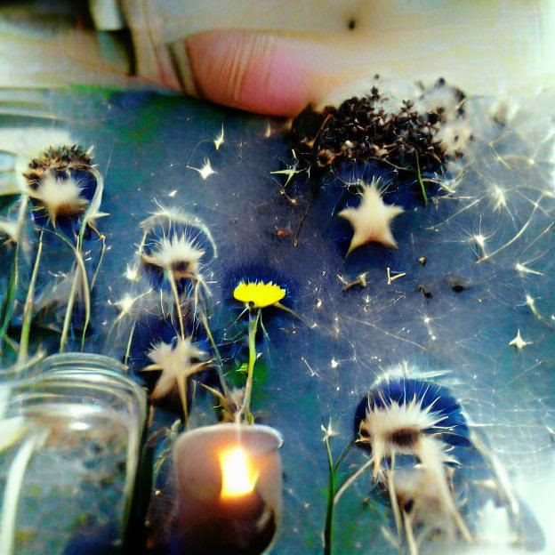 AyeEyeNFT's tweet photo. "hello indigo star seeds, did you know you are me? 
Little dandelion spores, the candle light's for those who can't see in the dark"

#NFTCommunity #NFTs https://t.co/jcFaKcg25v