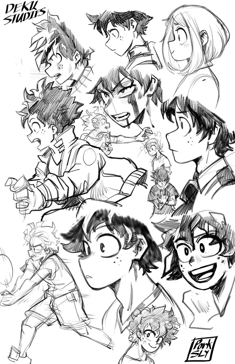 Deku sketch dump -  ( some of these are referenced, other are just from my head ) 