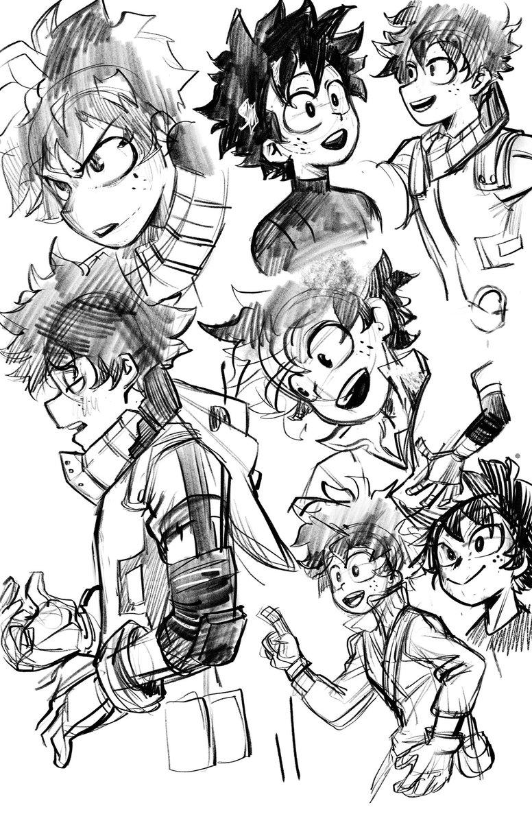 Deku sketch dump -  ( some of these are referenced, other are just from my head ) 