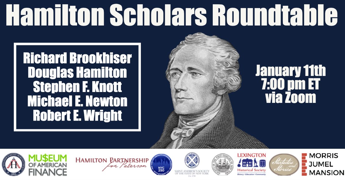 TheAHASociety's tweet photo. Register: https://t.co/oJP1u3rl48 
Join us virtually to commemorate Alexander Hamilton's birthday this upcoming Tuesday and ask top Hamilton authors and scholars your questions in a live roundtable discussion. Event is FREE w/ registration.
#HappyBdayHamilton #AlexanderHamilton https://t.co/BQjaa2wlBC