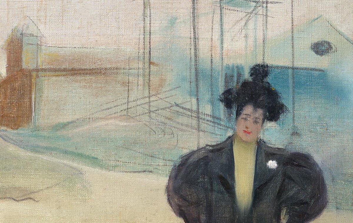 museumodernisme's tweet photo. This painting by Ramon Casas is a piece that shows the urban growth of the Parisian neighborhood of Montmartre, just coinciding with the first trip that both, Casas and Rusiñol, made to the French capital in 1891. https://t.co/zuaOtqiwjA