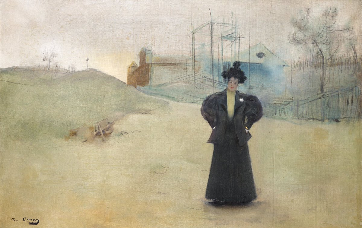 museumodernisme's tweet photo. This painting by Ramon Casas is a piece that shows the urban growth of the Parisian neighborhood of Montmartre, just coinciding with the first trip that both, Casas and Rusiñol, made to the French capital in 1891. https://t.co/zuaOtqiwjA