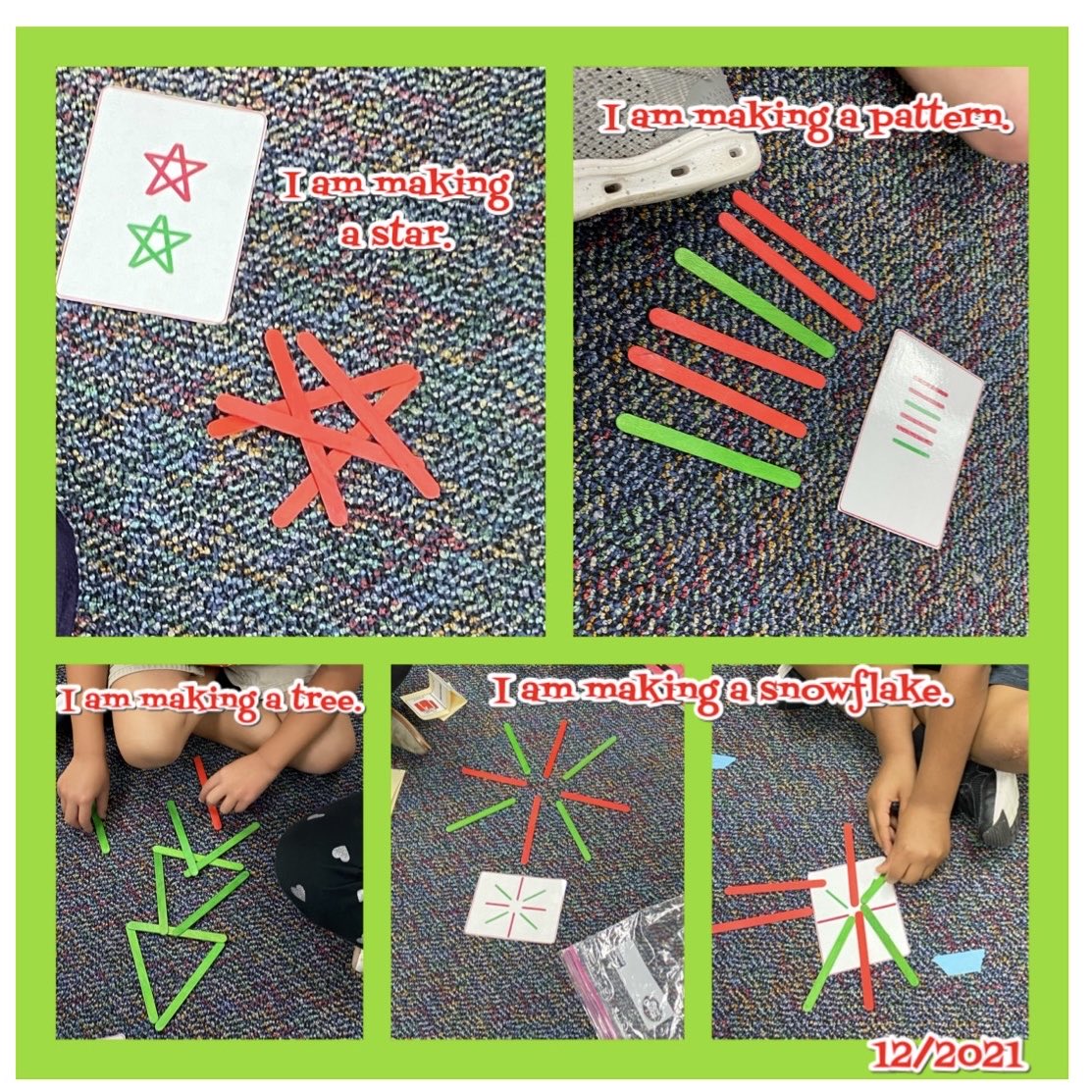 Andre_Bristol's tweet photo. Reindeer games were a success! Students described actions with βI amβ doing sentences while playing frisbee with a reindeer, spinning dreidels, and creating with popsicle sticks! @CFISDAndre #AndreInAction #WhereLearningIsMagical @Juliebslp @AndreNByers #cfisdslps #cfisdslp https://t.co/vzQrlCUZp2