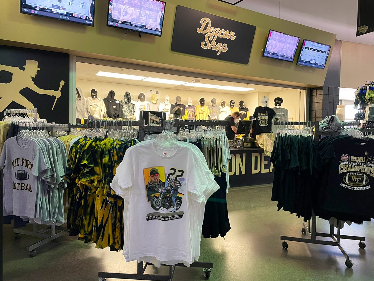 DeaconStyle's tweet photo. If you’re not one of the first 2,000 fans inside the Joel today, stop by the Deacon Shop near section 102 to purchase a shirt! #GoDeacs🎩 https://t.co/dzlZ4hWNdz