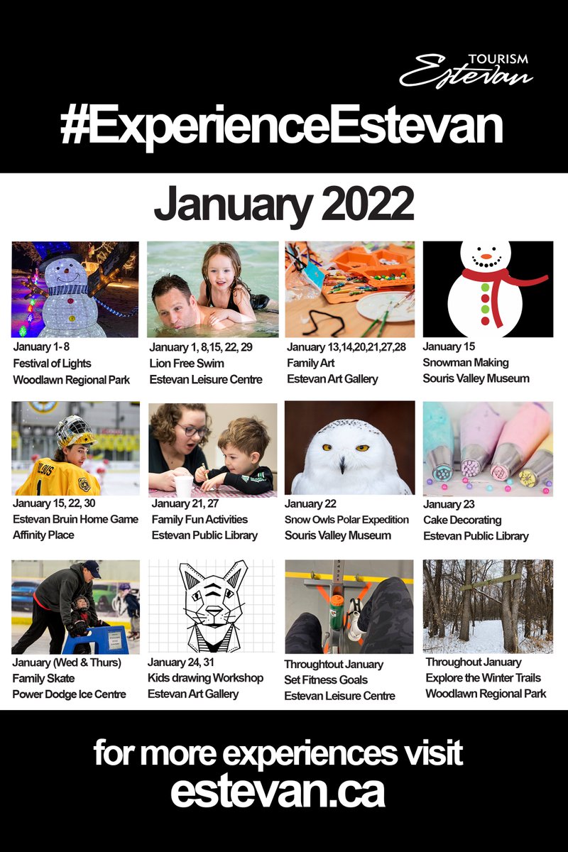 TourismEstevan's tweet photo. Looking for city events!? 👀

We have a FULL calendar this month of what you and the family can do! Also, if you have an event you want to be promoted to, submit them in the link below!

Check out the monthly featured events for January! 👇

View here:
https://t.co/4BbhtsHXCQ https://t.co/Di9o8iyE9n