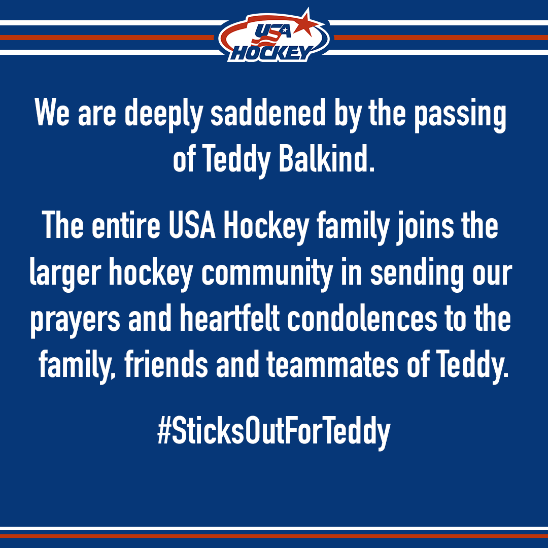 usahockey's tweet photo. 💔 #SticksOutForTeddy https://t.co/wPvGscyFFJ