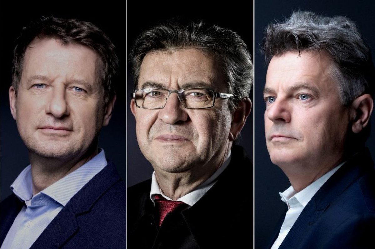 2022Elections's tweet photo. Demain :

➖ Jean-Luc #Mélenchon est l’invité de #LeGrandJuryRTL de @RTLFrance (12h)

➖ Fabien #Roussel est l’invité de #DimanchePol sur @France3tv (12h10)

➖ Yannick #Jadot est l’invité de #QuestionsPol sur @FranceInter (12h) https://t.co/GMGN5JAyKp
