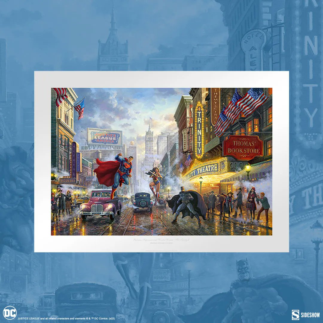 SideshowFineArt's tweet photo. Introducing Batman, Superman, and Wonder Woman: The Trinity I by @ThomasKinkadeCo. Now available in a limited edition of 1938: https://t.co/YiW2v7xVwP 

#Sideshow #SideshowArtPrints #ThomasKinkade https://t.co/94pSmjAeBw