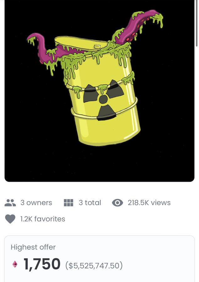 0xyourfren's tweet photo. At the same time crypto twitter is worried this is the end, some lunatic is bidding 1750 ETH on the mutant serum. https://t.co/s7jtXEprCg