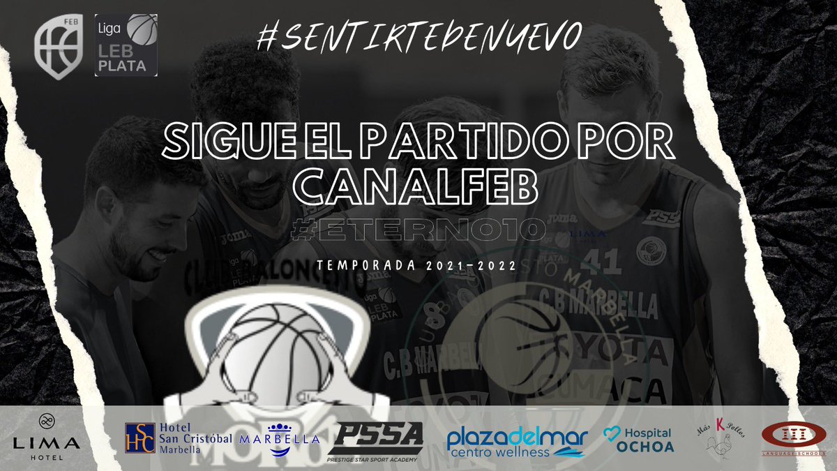 CBMarbella1's tweet photo. 📺🔊 #Directo 🔥 I ¡Desde las ⌚️20:00 horas sigue en directo el partido ante @CBMoron en #CanalFEB!
➡️ Os dejamos en enlace para que podáis estar al tanto de lo que sucede en la pista.
📲 https://t.co/HZm2H8xlOd
🔵⚪️ #MORCBM #SentirtedeNuevo https://t.co/GtzsKPL1YA