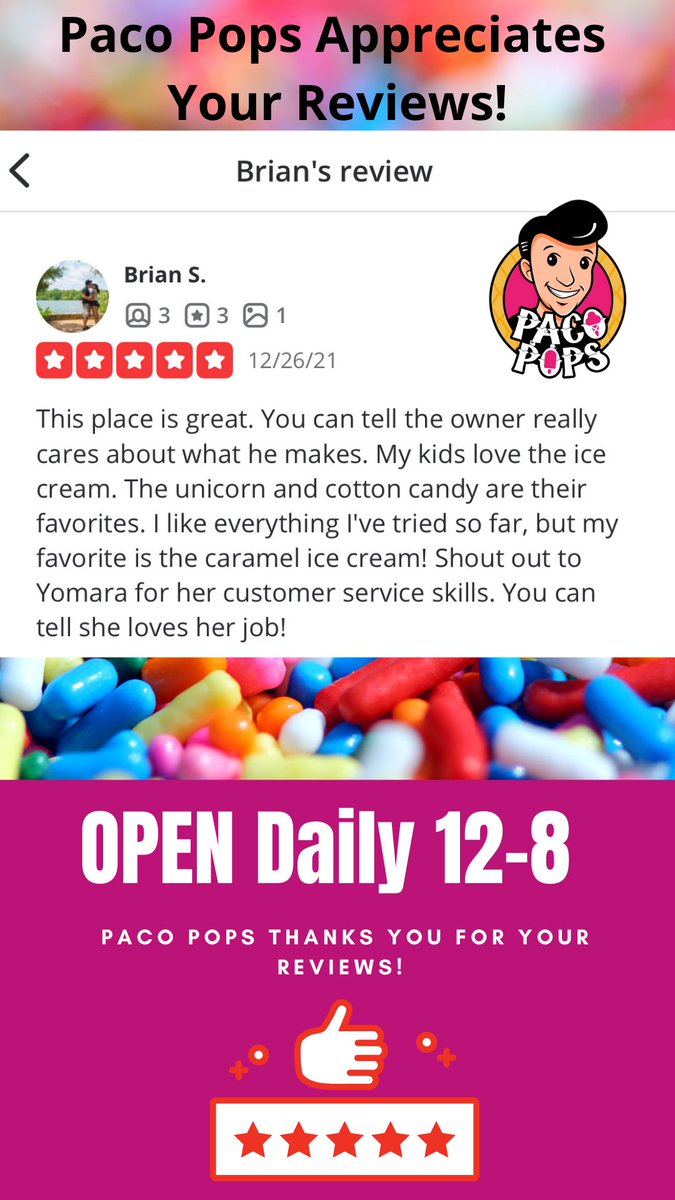 Pacopops1's tweet photo. As owner of #PacoPops I care a lot about making premium handmade #icecream and #popsicles. The staff is incredible; they believe in excellent service. I am passionate about what I do and to have customers like you who appreciate #artisanal - THANK YOU ❤️
https://t.co/MaoaospHpV https://t.co/4NoxTJ0qKT