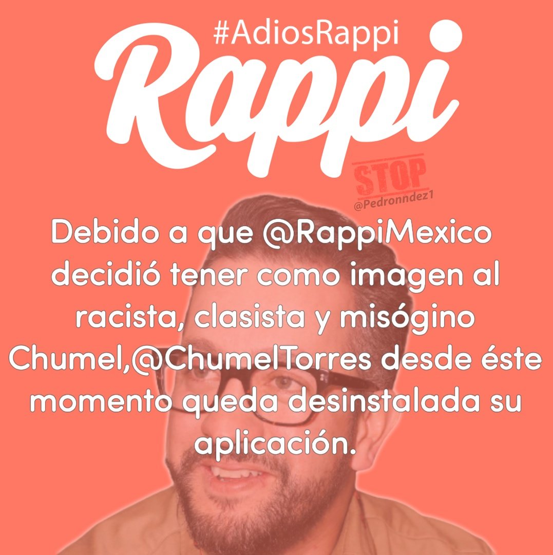 <a href="/MD_H0_DrAaronFC/">Dr. Aarón Fuentes</a> <a href="/RappiMexico/">Rappi México</a> 🤮🤮"#AdiosRappi"🤮🤮
<a href="/ChumelTorres/">Chumel Torres</a> , #rappi