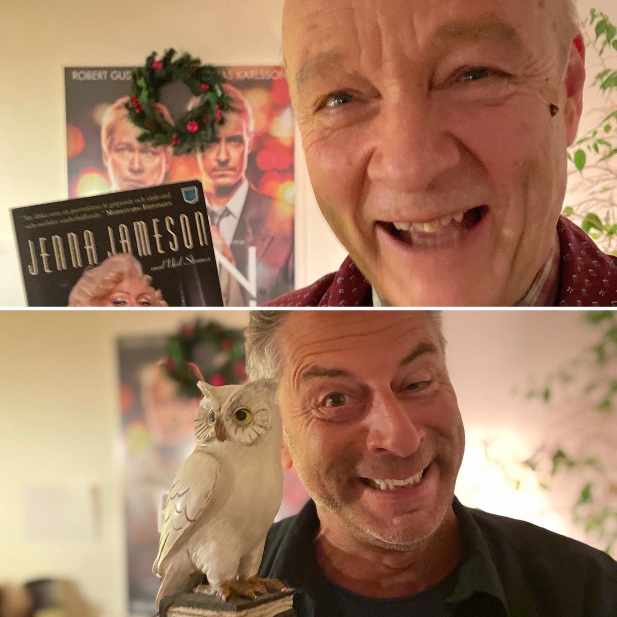 JoakimClifton's tweet photo. Todayโs winners of the RAIN MAN backstage in between shows on saturday roulette are David and Gustavsson
@oscarsteatern @david_m_julio @levingustav #backstage #roulette #betweenshows #games #winner #owl #book #rainman https://t.co/NFwASI0rWl