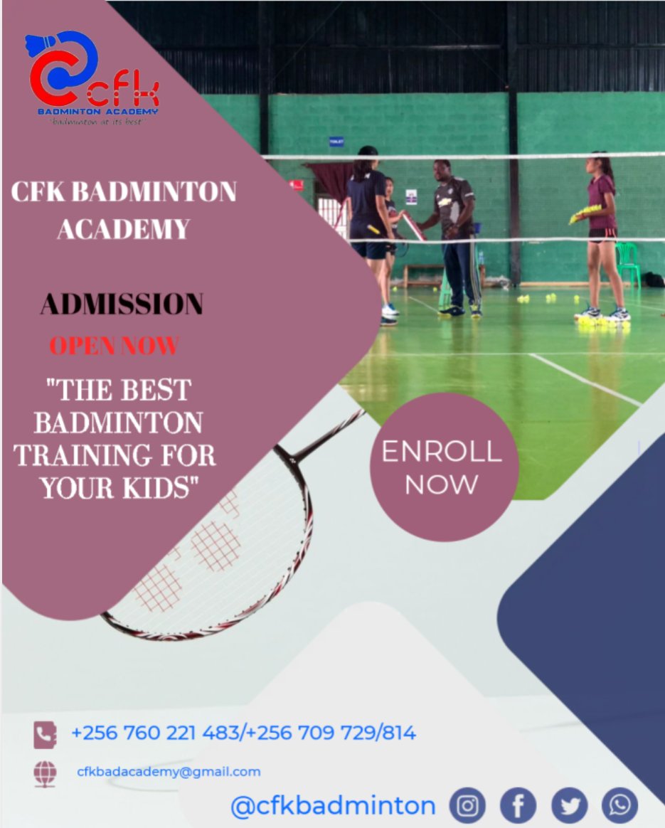 cfkbadminton's tweet photo. Enroll now🏸🇺🇬 #cfkcoaching #cfksports #badmintonatitsbest https://t.co/7d3udCJAot