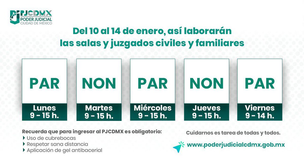 PJCDMX's tweet photo. ✅ Así laborarán las Salas y Juzgados en materias Civil y Familiar:  https://t.co/BbES02rD25
https://t.co/AoOipNumNP

✅ Así laborarán las Salas Penales : https://t.co/fBHL67Z9p6

✅ Así laborarán las Unidades de Gestión Judicial : https://t.co/drPKxyqFm9 https://t.co/ZSoPw5oxZy
