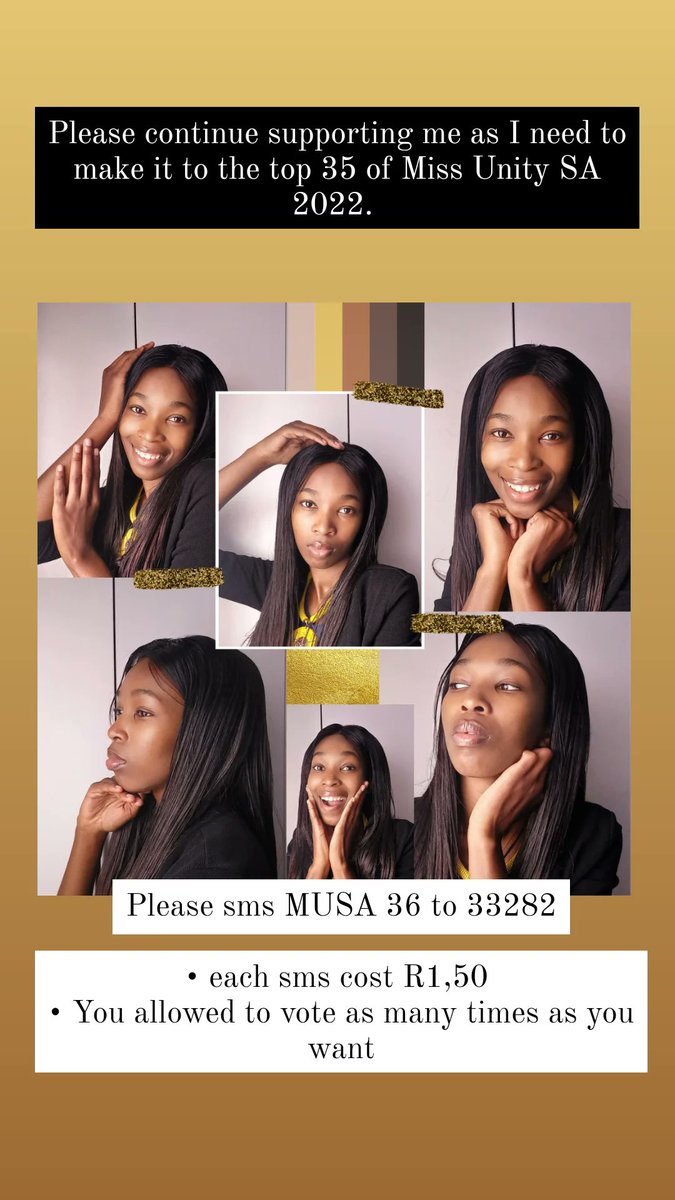Ofentse_faith7's tweet photo. Only 35 contestants out of 86 will make it through to the finals. And this is made possible by the number of votes each contestant get.

Each sms you send, is increasing my chances of walking on the #MissUnitySouthAfrica2022 stage 🙏🏽

Please do the most 💙 https://t.co/vSULIwysYE