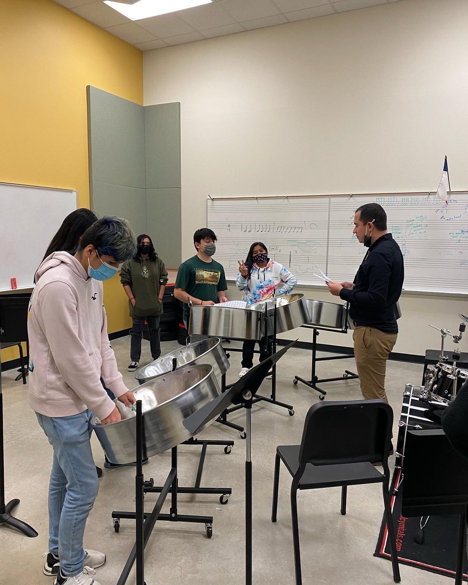 swisdfinearts's tweet photo. The Legacy Band program is introducing a new ensemble to SWISD. They have started a Steel Drum Ensemble. See their premier at the Percussion Concert in May. Date info to come. https://t.co/OuLAruJ0gy
