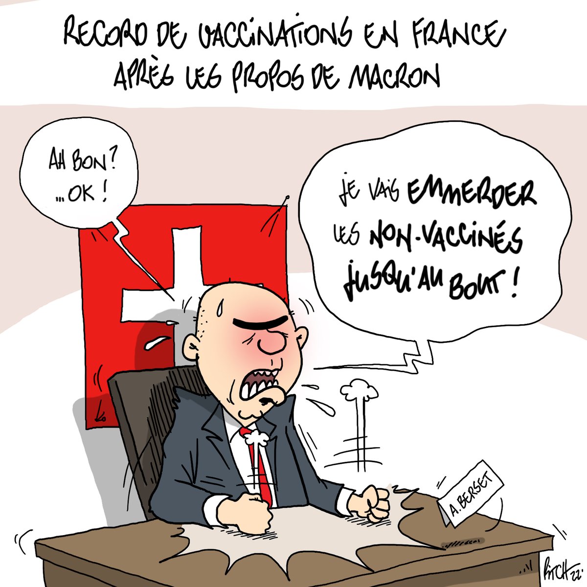 lematindimanche's tweet photo. Le dessin du jour par Pitch

#emmerderLesNonVaccinés #macron https://t.co/orh24uwA56