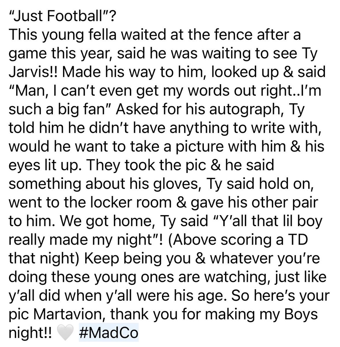 MamaKJarvis's tweet photo. Reminiscing 🥲❤️ One of my favorite moments from this season. @TyJarvis13 #morethanagame #MadCoMade #ProudMama https://t.co/0BPakZ1tvu