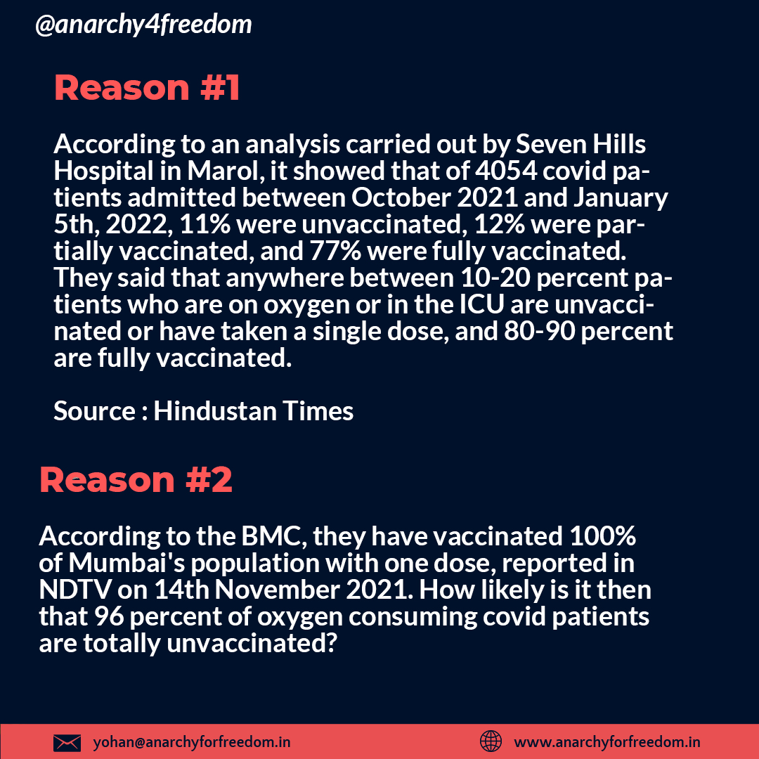 ytengra's tweet photo. 1) @mybmc Commissioner Iqbal Chahal has been giving misleading statements in the media, likely due to @BMGFIndia funding them. Sole motive is to get people vaxxed anyhow, ignore natural immunity, adverse events, and waste crores of taxpayer money! https://t.co/dj1UAj7EJs