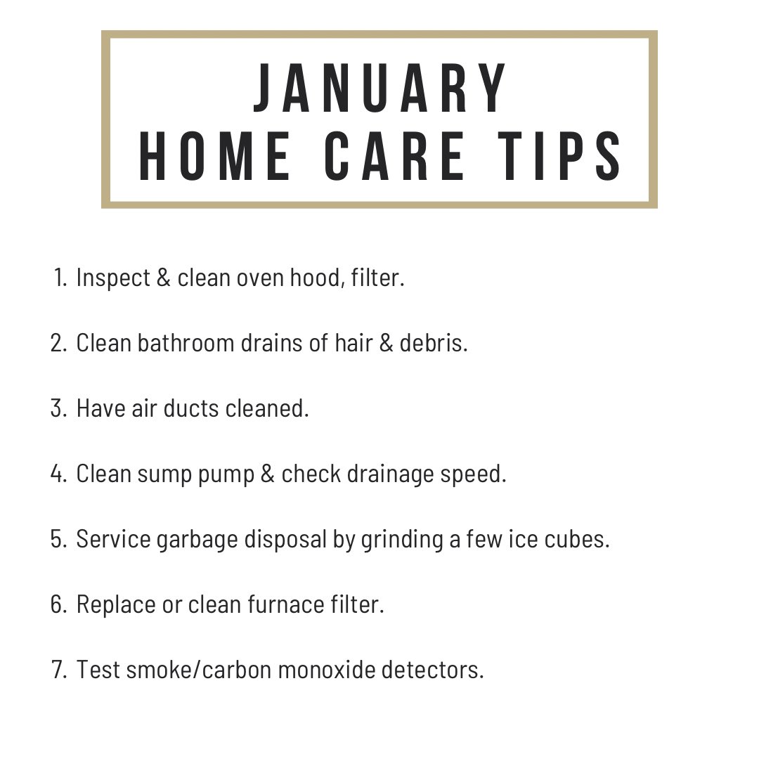 kyaseguin's tweet photo. You can keep your home in top shape with simple tasks throughout the year. Check out some home care tips and ideas below for January.
If you've resolved to remodel, sell or buy this year, give me a call. No matter where this year takes you, I'm ready to help.
#CallKya https://t.co/WiUjFbfvD5