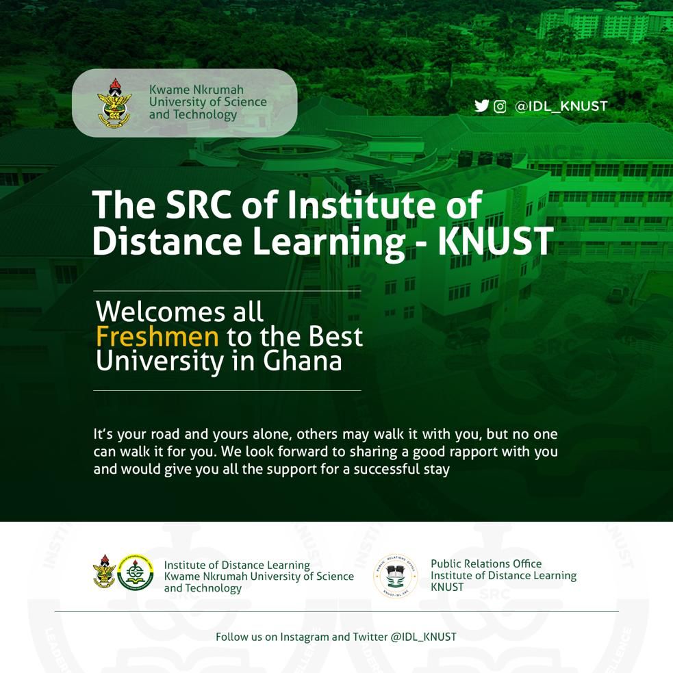 Miss_Kpodo's tweet photo. KNUST IDL SRC welcomes all freshers to the best University in the nation... We wish you a blissful stay..... The SRC IS HERE TO SERVE!! #ContiAkwaabaWeek #KNUST #KNUSTFreshers #KNUSTLive #knustIDL #akwabaaweek https://t.co/Mv7cM6tJRG