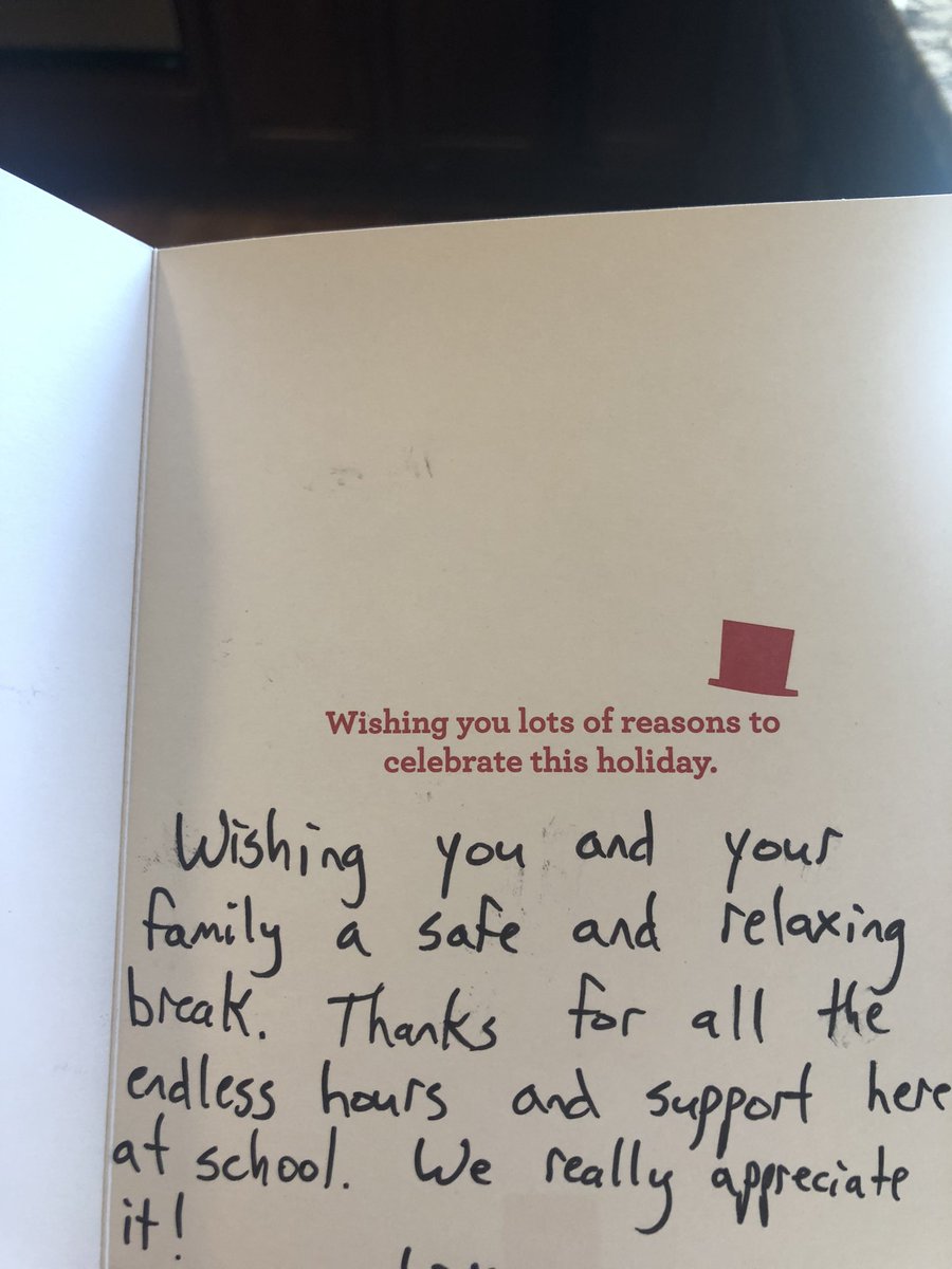 Catching up on holiday cards. This one is an excellent reminder of how valuable, good educators are. Thank you to all #educators pushing through these trying times and leading with kindness and grace
