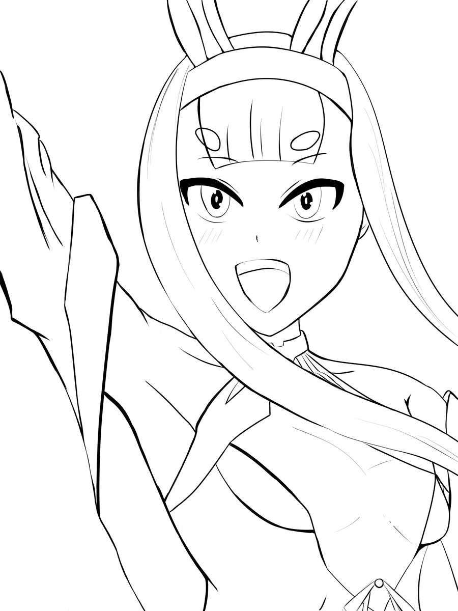 Nineflow4's tweet image. A very happy bunny wants to welcome you!

Lineart from Shimakaze art that i'm working in.

#Azur_Lane #AzurLane #Shimakaze #Shipgirl #digitalart #drawing