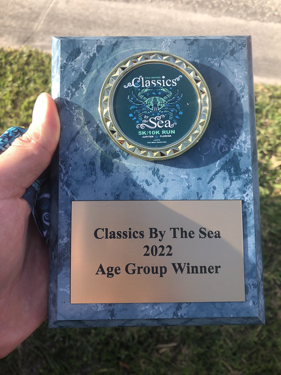 I finished first in my age group and eighth out of 286 people this morning at the #ClassicsByTheSea! I love the competition and inspiring my @AllamandaES students, staff, and families! #5KRace #Running #Competition #GoodTimes 🥇