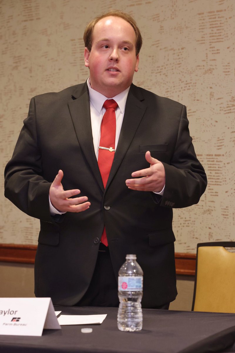 okfarmbureau's tweet photo. The #AFBF22 Young Farmers and Ranchers Discussion Meet has kicked off with the preliminary rounds. Tim Taylor of Okmulgee County #FarmBureau alongside YF&amp;R members from across the country are discussing the top agricultural issues our farmers and ranchers face each &amp; every day. https://t.co/RRbHXqxUWz