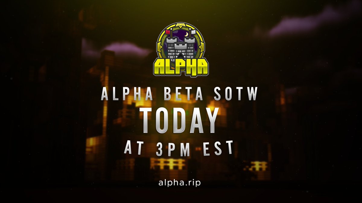 theAlphaRIP's tweet image. Our Beta SOTW will begin in 1 HOUR! In honor of our first launch, we will be giving away the following:

✨ 5x VIP Ranks
✨ 2x PRO Ranks
✨ 1x MVP Rank

RT + Follow for a chance to win! 

🎮 alpha.rip