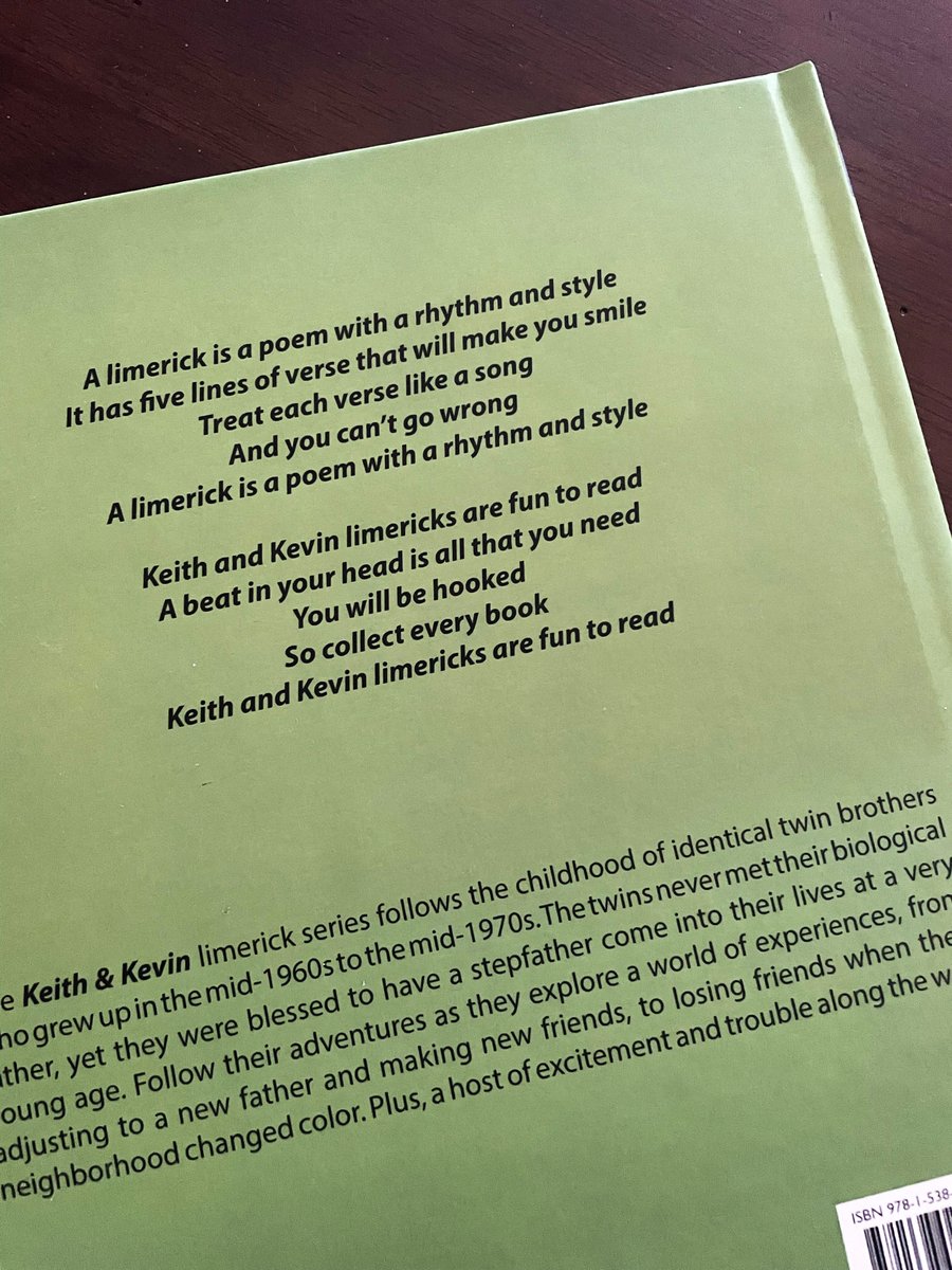 KPierceBooks's tweet photo. Where it began – first limerick book written 10 years ago, self-published 5 years later! 8 books in and still going! https://t.co/fhJyzNYc3D
#childrensbooks #twins #blacktwins  #parentsoftwins #readingisfundemental #blackliterature #kidslit  #read2succeedphilly https://t.co/DWhpjpql0w