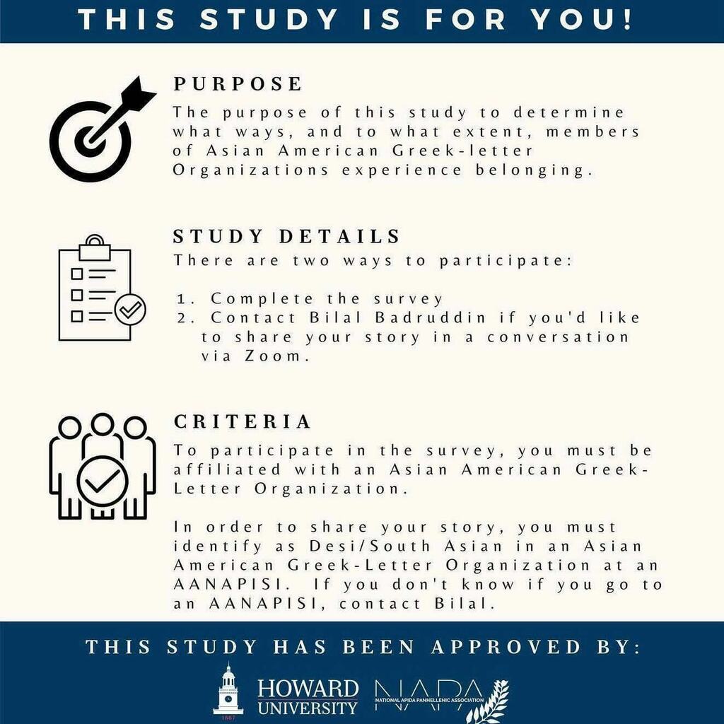 Happy New Year everyone!! Hope everyone had a wonderful holiday! We have an exciting opportunity for anyone that’s a member of an Asian American Greek Letter Organization! 

Our NAPA Past Chair Bilal Badruddin (@bilalbad) is a Ph.D. student at Howard Uni… instagr.am/p/CYer8aPFD8T/