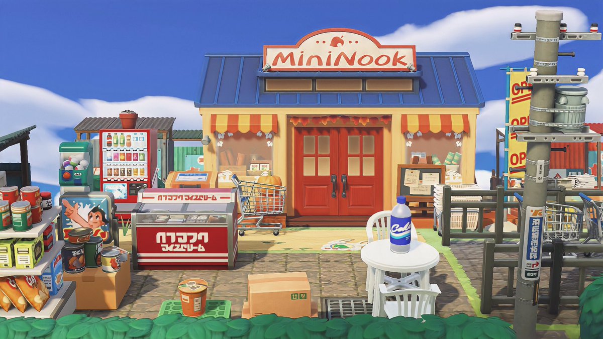 crossingcarol's tweet photo. He reconstruido el exterior del Mininook!🛒#ACNH https://t.co/pYdCgvvuiH