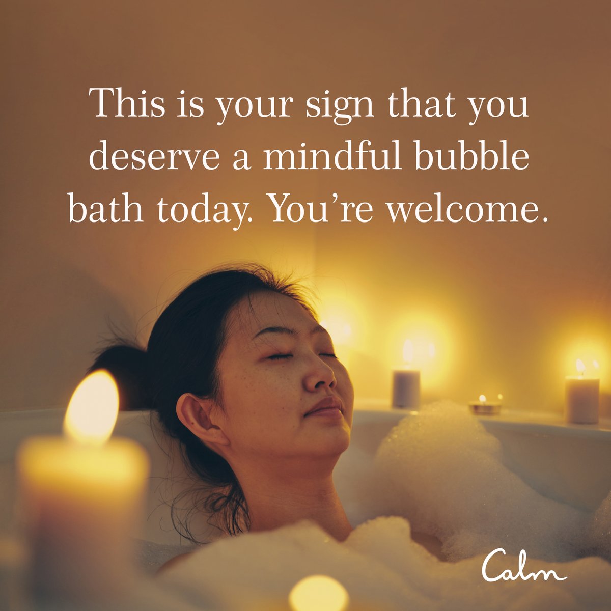 calm's tweet photo. It’s Saturday, National Bubble Bath Day and the perfect opportunity to enjoy a moment of calm… 🛀 https://t.co/lpW9nFwbKu