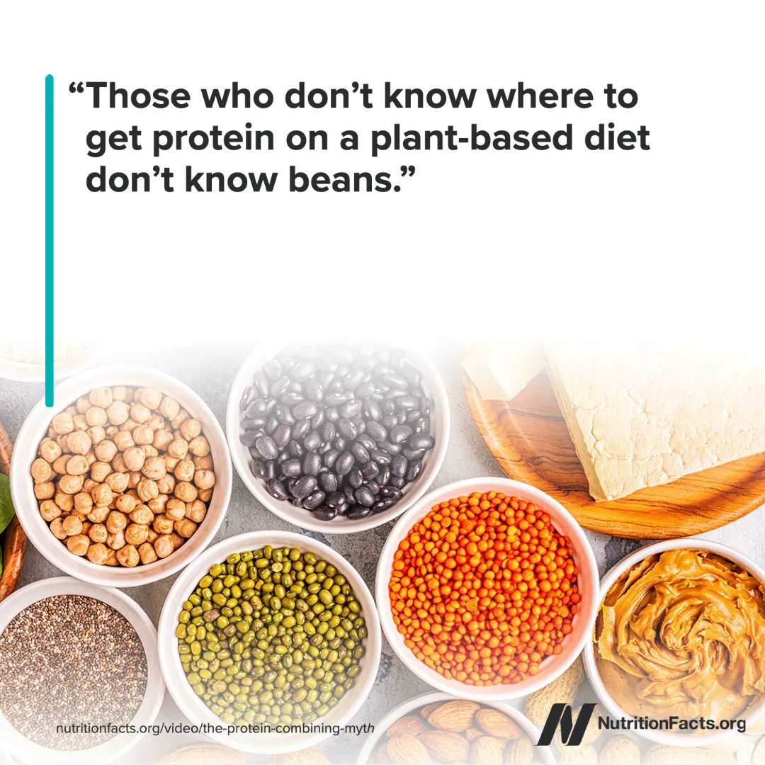 nutrition_facts's tweet photo. Those eating plant-based diets average about twice the estimated average daily protein requirement. The myth that plant proteins are incomplete, necessitating protein combining, was debunked by the scientific nutrition community decades ago. https://t.co/O2JWRfXBwY https://t.co/gH6G0NkA0R