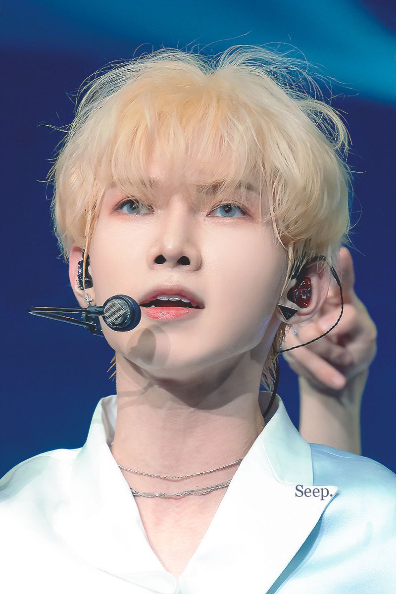 lucentheia's tweet photo. Yeosang as nemophila a.k.a baby blue eyes https://t.co/o0uh3zyoBh