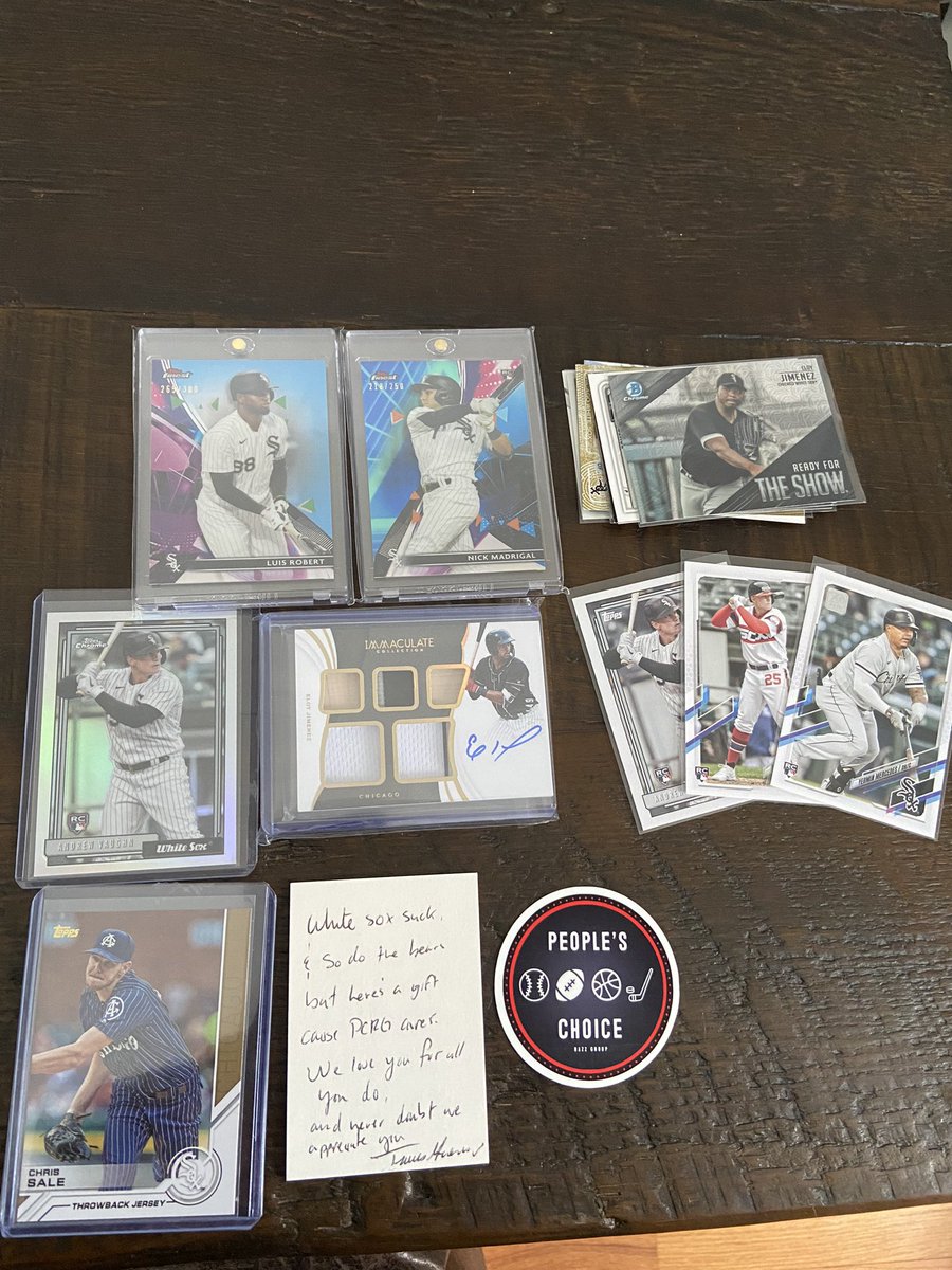 realdickL's tweet photo. I don’t know what I did to deserve such nice friends. #pcrg hooking me up out of the kindness of their hearts. I love all the cards but that Eloy is insane. Thanks so much! Hit up @RazzinWMahomies if you wanna join the family! https://t.co/kuPTX61g7F