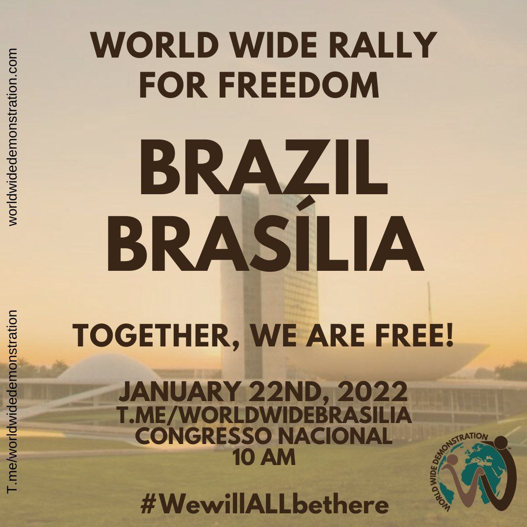 WorldWideDemo's tweet photo. 🌏 WORLD WIDE DEMONSTRATION FOR  FREEDOM 6.0 in BRAZIL🌎

https://t.co/9JKn2rRA4K

#Brazil #Corona #Freedom #HumanRights https://t.co/bEg90nqKEH https://t.co/3K1pusgRlt