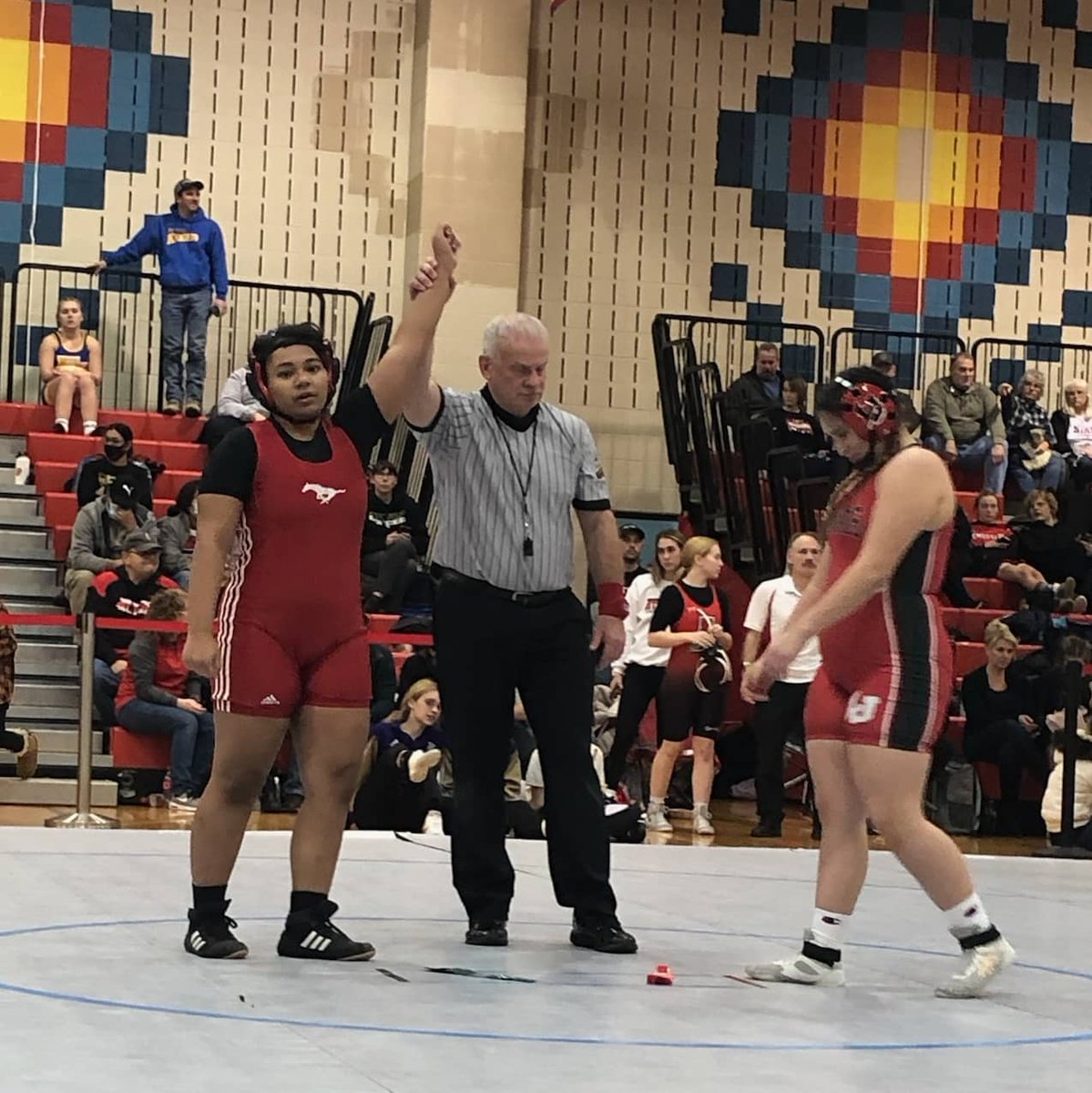 Munster_Sports's tweet photo. Congrats to Fran, Morgan &amp; Evneki who competed at the Indiana High School Girls Regionals yesterday @ Maconaquah. Congratulations to Evneki who placed 4th and advances to the Indiana High School Girls State Finals next Friday!! Awesome job Mustangs! @munster_wrestle #mustangpride https://t.co/PWqgzXXKS1