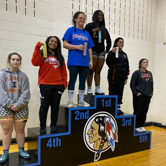 Munster_Sports's tweet photo. Congrats to Fran, Morgan &amp; Evneki who competed at the Indiana High School Girls Regionals yesterday @ Maconaquah. Congratulations to Evneki who placed 4th and advances to the Indiana High School Girls State Finals next Friday!! Awesome job Mustangs! @munster_wrestle #mustangpride https://t.co/PWqgzXXKS1