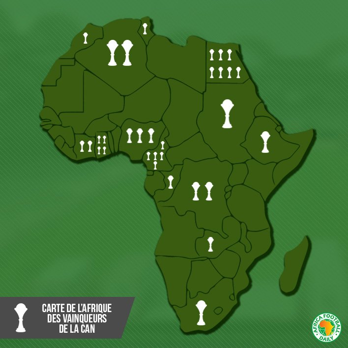 cdecdigital's tweet photo. Avant le début de la #CAN2021, voici la carte géographique des vainqueurs de la CAN : https://t.co/XBhNi5mHZY