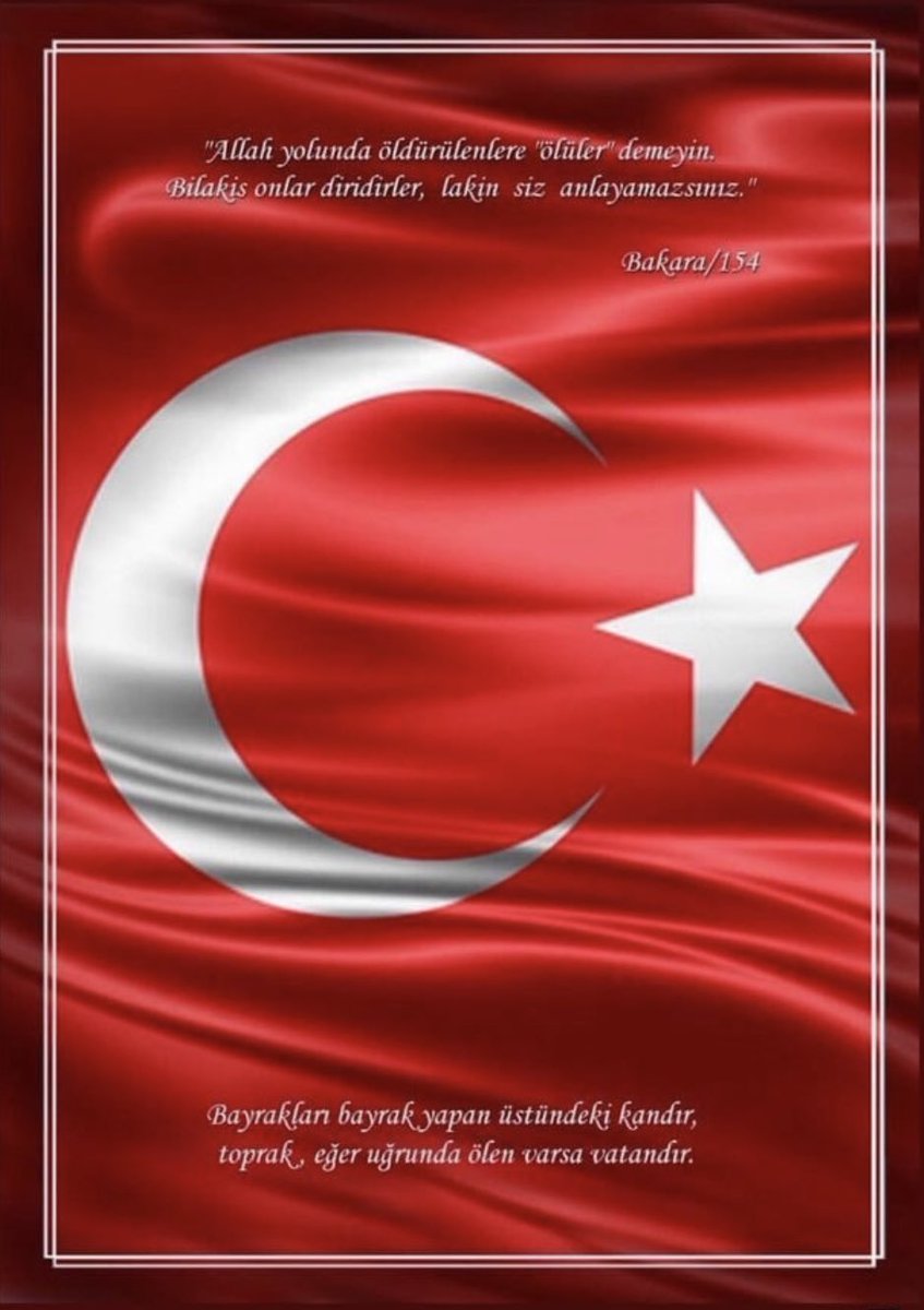 Şanlıurfa,Akçakale ilçesi hudut hattında vatan haini teröristlerce döşenen el yapımı patlayıcının patlaması sonucu şehit düşen kahraman Mehmetçiklerimize, Allah'tan rahmet, kederli ailelerine sabırlar diliyorum.
Aziz milletimizin başı sağ olsun.