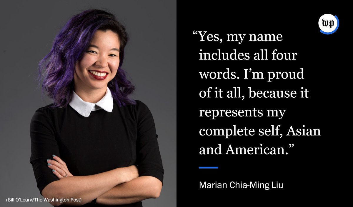 washingtonpost's tweet photo. Liu wants her name to tell her whole story. She's going to start by telling folks she has a Chinese name and how to properly pronounce her last name.

Let her reintroduce herself as Marian Chia-Ming Liu: https://t.co/qSz3IA4RDa https://t.co/8GJnqqVaS4