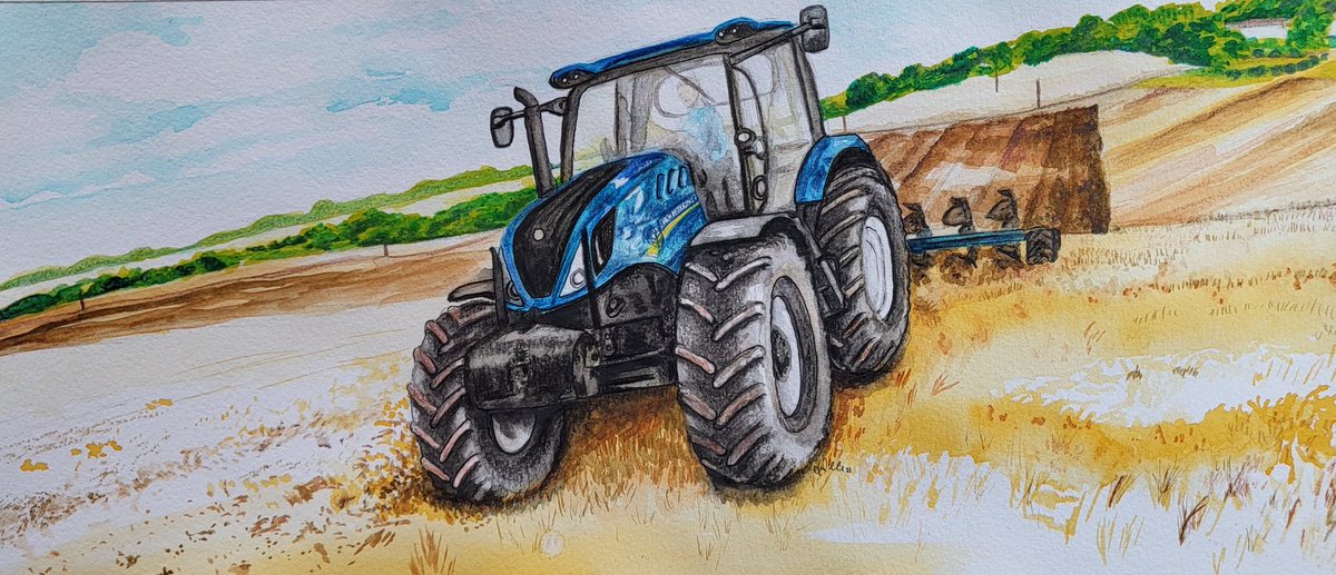 RPButton_UK's tweet photo. 🎨 PAPER 🎨

New Holland Tractor for Thomas 💞

🖌 Watercolours, Dyes, Pencil on Paper 
.
.
.
#Art #Artist #Artwork #Watercolour #Painting #Countryside #Scotland #NewHolland #Tractor #NewHollandTractor https://t.co/JQzTzbYr0o