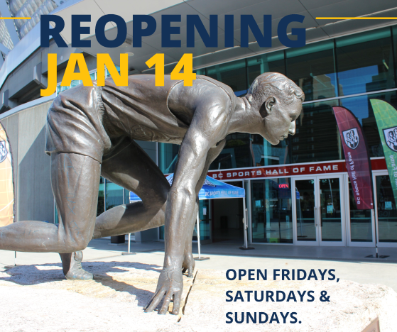 BCSportsHall's tweet photo. 📅The #BCSHOF will be reopening on January 14 for Fridays, Saturdays and Sundays from 10am - 5pm.
Let the adventure begin, and explore 12 galleries representing some of BC’s most iconic sports moments!
🎟️Pre-book your tickets today at https://t.co/9b56aKQKpW
#ExploreBC https://t.co/uE7xik8lQL
